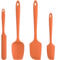 Espatulas Silicona Cocina Reposteria Lengua: U-Taste 315℃ Resistente al Calor Utensilios de Espátula para Cocinar y Hornear, Juego de 4 Paletas Cocina Antiadherentes Flexibles sin BPA, Naranja