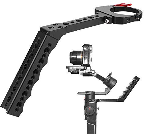 Handle Grip for MOZA AIR 2 Stabilizer, Crane Bracket with 1/4 3/8 Inch Screws Hole for Microphone, LED Fill Light, Monitor