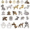 nbeads 120g Random Mixed Dog Charm Anhänger, Hundethema Tibetische Art Haustierlegierung Tierschmuck Kettenanhänger Für DIY Basteln, Gemischten Stil