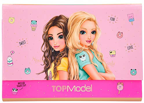 Depesche 11238 Briefpapier in Fächermappe, TOPModel, rosa, ca. 26 x 18,5 x 2 cm