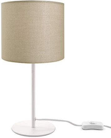 Paco Home Tischlampe Nachttischlampe Tischleuchte Wohnzimmerlampe E14 Schlafzimmerlampe Lampenschirm Stoff Einfarbig Uni Lampe