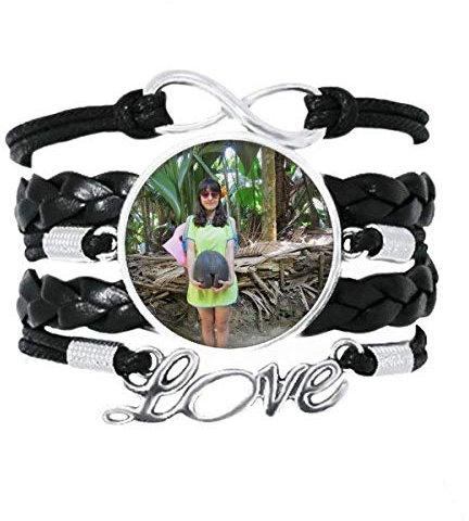 DIYthinker Tropic Coconut Tree Ellie Yao Beautiflu Mädchen-Armband, Liebesaccessoire, gedrehtes Leder, Strickseil, Geschenk