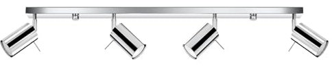 SOLLUX lighting Deckenlampe Deckenleuchte Deckenstrahler Stahl 4 Flammig Chrom RING