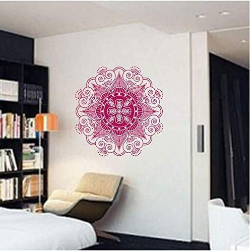 Wall Stickers Rose Red Mandala Flower Bedroom Wall Decals Art Stickers Living Room Decorative Painting Baby Infantil 42X42Cm
