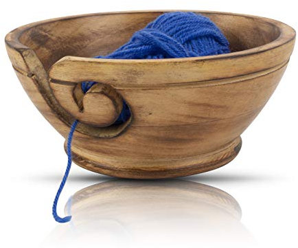 Handgefertigte hölzerne Garn- und Häkelschüsselhalter für Skiengarn, Garnbälle, dekorativer Aufbewahrungs-Organizer, Häkeln, Nadelarbeiten, Strickzubehör, Zubehör, Zubehör, robust, rutschfest
