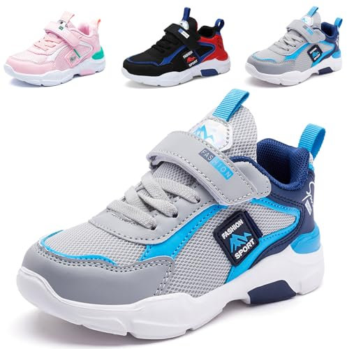 Mitudidi Hallenschuhe Mädchen 36 Kinder Schuhe Für Mädchen Turnschuhe Mädchen Atmungsaktiv Kinder Schuhe Unisex Grau Blau