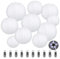 LIHAO 10er weiße Papier Laterne Lampions rund Lampenschirm mit 10 Pcs Weiß Mini LED-Ballons Lichter Hochtzeit Dekoration Papierlaterne (Verschiedene Größen)…