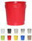 Jinfa | Cubo de basura de metal con asas | Contenedor vintage para interiores, reciclaje | Sin tapa | Rojo | Tamaño: L | 36 cm de diámetro, 36,5 cm de altura | Volumen: 35 Litros