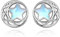 Celtic Moon Star Moonstone Ohrringe Sterling Silver Stud Ohrringe Moonstone Jewelry for Women Hypoallergene Ohrringe f¨¹r empfindliche Ohrringe (Ohrstecker)
