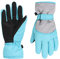 Pesaat Handschuhe Kinder Winter Wasserdicht Skihandschuhe Mädchen Rutschfeste Winddichte Warme Fingerhandschuhe Jungen Fausthandschuhe (Blau, 11-16Jahren)