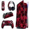 PlayVital Adesivo Skin per ps5 Console&Controller&Telecomando&Cuffie&Base di Ricarica Sticker Decal Cover Vinile per ps5 Standard Edition-Nero Rosso Mimetico