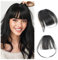 Clip in Bangs Remy Echthaar Haarverlängerung für Frauen und Mädchen Alltag Cosplay（Air Bangs,Natural Black）