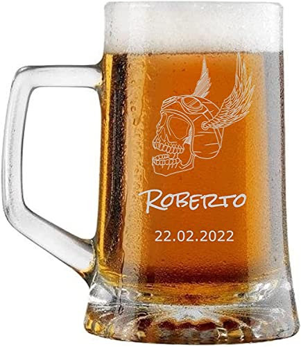 MASTERLASER3.0 Verre à bière personnalisé Chope à bière gravée Personnalisable avec noms, initiales, date et différents caractères. Idée cadeau (6 pièces)
