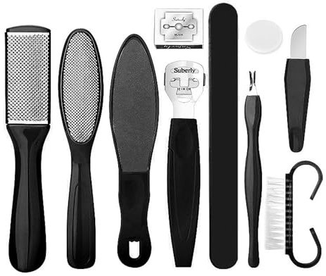 Foot Files for Hard Skin10 Pcs Multi Foot File Stainless Steel Feet Scrapers Hard Skin Remover Professional Foot Care Tool Foot Skin Removal Pedicure Set