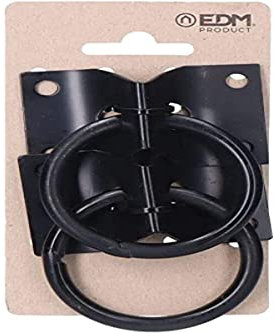 2uds. APARCA PERRO PLACA C/ANILLA SOLDADA NEGRA NEGRA