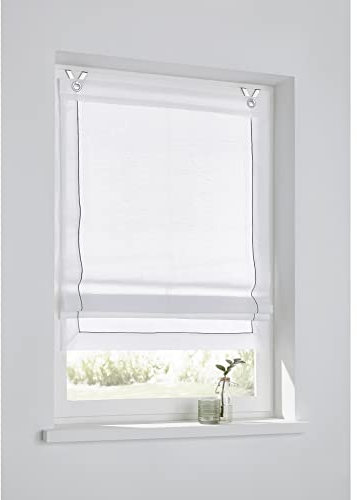 Tenda a Pacchetto Bente bianco semitrasparente Tendine con Occhielli 45 x 140 cm
