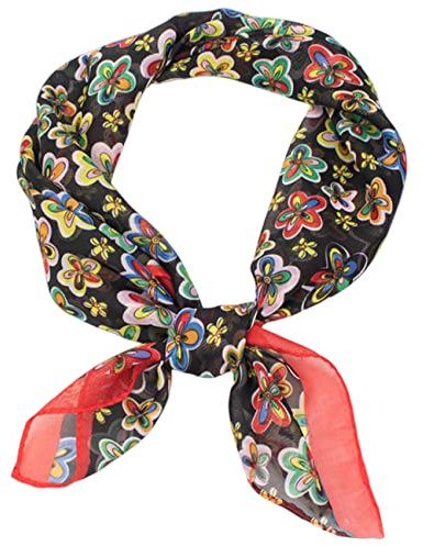 FAIRYGATE Satin Bandana Women Scarf Neck Head Hair Square Scarves Neckerchief Headwear Fashion Paisley Bandanas Black