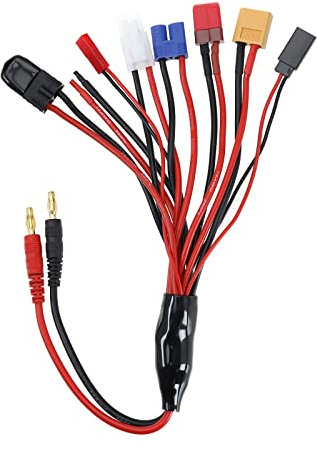 Create idea 8 In 1 Ladegerät Adapter Stecker Splitter Kabel RC Akku Multi Ladegerät auf 4,0 Mm Bananenstecker für TRX DIY Kabel JST T Stecker XT60 EC3 FUTABA TA-Miya
