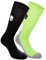 HYDROGEN Unisex Tennissocken, 2 Stück, Größe 36-40, Neongelb / Schwarz, Einfarbig, Schädel-Muster, Unisex-Erwachsene, Tennis