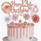 Yunchu Online Tortendeko 13. Geburtstag Mädchen Happy 13th Birthday Cake Topper Roségold Kuchen Topper 13 jahre Mädchen Kuchendeko 13. Geburtstag Tortendeko für 13. Geburtstag Cupcake Toppers