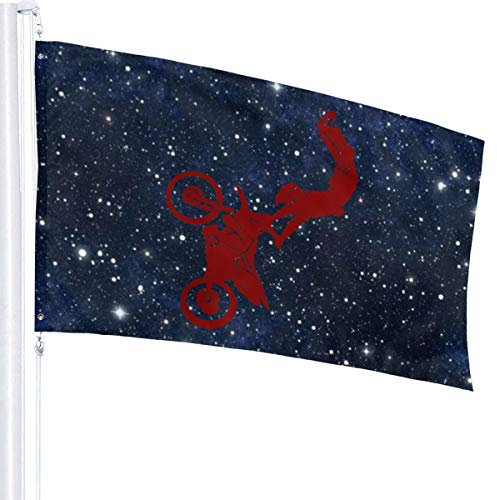 Drapeau 3 X 5 Motocross Moto 100% Polyester Monocouche Drapeaux Translucides 90 X 150CM - Bannière 3' X 5'