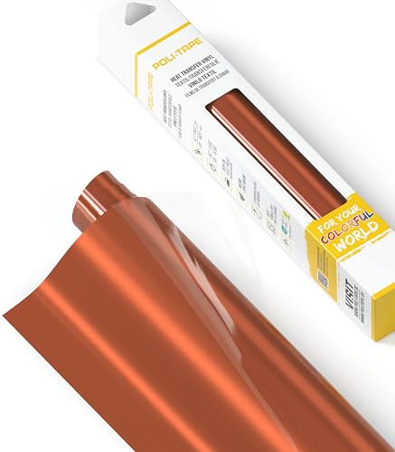 POLI-FLEX® TURBO® - Transferfolie für Textilien - Flexfolie zum Aufbügeln, Plotterfolie für DIY Shirts, Bronze glänzend, 30,5 cm x 122 cm