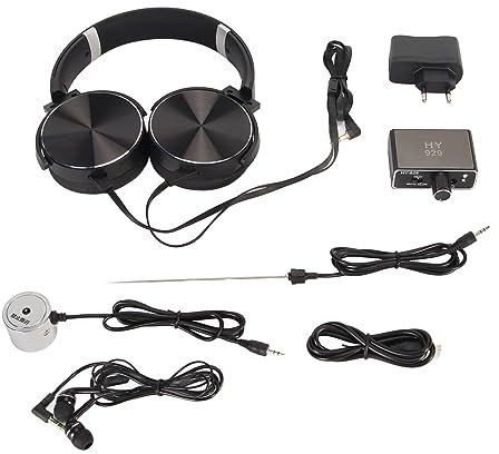 Kit de Detección de Fugas de Agua, Detector de Fugas de Agua Subterránea 20000X, con Auriculares, Detector de Fugas de Tubería de Agua de Alta Resistencia, para la Construcción (Enchufe de la UE)