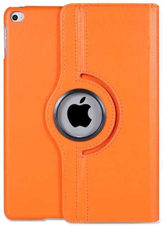 Tech-H-Online Étui en cuir avec support rotatif à 360° pour Apple iPad 6e/5ème génération et iPad Air 2/1, orange, étui, mains libres, protection pendant l'utilisation