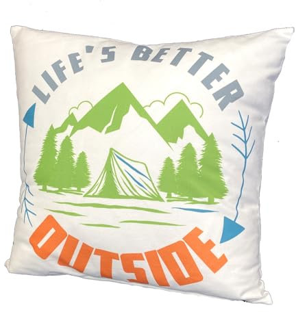 heimtexland ® Dekokissen Surf Camper Outdoor Adventure Geschenk Deko Kissen 40x40 Velour Kissenhülle Typ876 Nature Outside