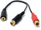 DRUT 3.5mm Stereo Jack Socket to 2 x Phono RCA Sockets Gold Adapter Short Cable Lead