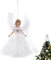 Aizuoni Hängende Engelspuppe - Weihnachtsengel Hängender Anhänger | Weihnachtspuppe Hängender Weihnachtsengel-Anhänger Christbaumschmuck Fee Engel Mit Flügel Für Baumschmuck