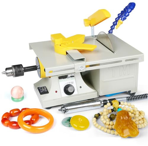 Lnlscle Stone Engraving Machine, Multi-Function Jade Beeswax Grinder Polisher, Benchtop Gem Cutting Machine for Jewelry, Wood, Mental, Amber, Metal, Jade