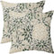 Dahlien-Kissenbezüge, rustikal, Sommer, Rost, geometrisches Blumenmuster, Salbeigrün, Creme, für den Außenbereich, Bauernhaus-Kissenbezüge, Leinen-Kissenbezüge, Dekoration für Zuhause, Sofa, Couch,