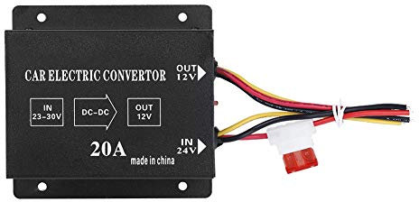 Convertidor de Potencia de 24 V CC a 12 V, Convertidor Eléctrico para Coche, Camión, Coche, Inversor Eléctrico, Reductor de Voltaje, Transformador Reductor (24V a 12v/20A/240W)