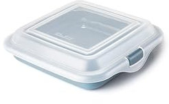 IBILI - Porta Sandwhich - taper embutidos - queso, 14,5 x 14,5 x 3,6 cm, Plástico Libre de BPA, Reutilizable, Azul