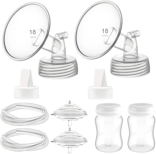 Breast Pump Parts Compatible with Spectra S1/S2/9 Plus, Not Original Accessories, Full Set Replacements Include Valves, Backflow Protectors, Duckbill Valve, Tubing, Bottle, Flange (20mm)