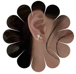 Inateannal Vintage Schere Ohrstecker Silber Kleine Schere Ohrringe Niedlich Winzige Schere Ohrringe Punk Barbier Ohrringe Minimalistisch Zierlich Ohrringe Schmuck Für Frauen Und Mädchen