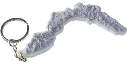 Generico Ligurien Italien 3D topografischer Schlüsselanhänger, grau-weiß, One size