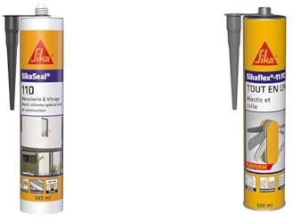 Sika - SikaSeal-110 Menuiserie & Vitrage, Anthracite, Mastic Silicone Neutre Professionnel & lex 11 FC Purform Gris Béton, Mastic, joint et collage multi-usages, mastic-colle multi-supports