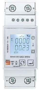 Irfora ZigBee Einphasiger, intelligenter, kabelloser Stromzähler mit Führungsschiene für die bidirektionale Messung des Solarenergieverbrauchs, Spannungsstrom, Leistungserkennung,