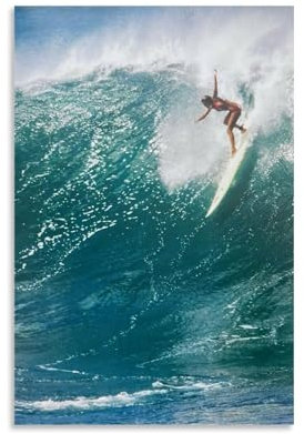 ijshndgn Poster Surf Girl, Vintage-Kunst, Raumdekoration, ästhetisch für Schlafzimmer, Wohnzimmer, Wände, ästhetisches Poster, 30 x 45 cm, ungerahmter Stil