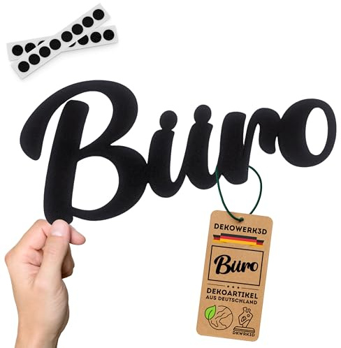 DKWRK3D Büro Türschild klebend - Kunststoff Tür Dekoration - Deko Schild Arbeit - Firma Büroschild - Homeoffice Wort Office Aufkleber - Büroschild Schriftzug - Bürotür Sticker - Unternehmen (L)