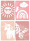 Papierkindᵀᴹ 4er Poster Set - Boho Mädchen Regenbogen Einhorn Sonne Fee Wolke | Boho Wanddeko fürs Kinderzimmer | Minimalistische Deko | Mädchenzimmer Bilder in DIN A4 ohne Rahmen (A113-1)