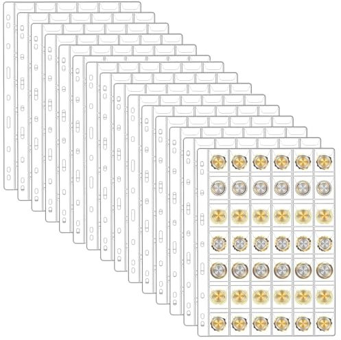 QNLEMON 630 Stück Münzalbum Münzhüllen Münzen Sammelalbum Sammelalbum für Münzen Münzsammlungsseiten für Diverse Münzen Euromünzen Sammelalbum