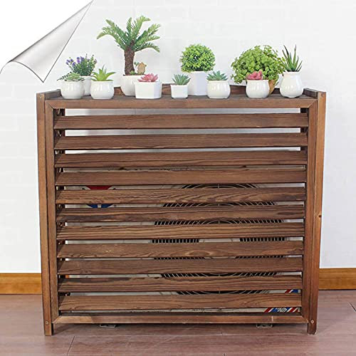 FGDIUCVN Support extérieur en Bois pour climatiseur extérieur, Grille Anti-Corrosion en Bois, couvertures de climatisation à persiennes extérieures, Support de Fleurs en Bois Massif pour cl