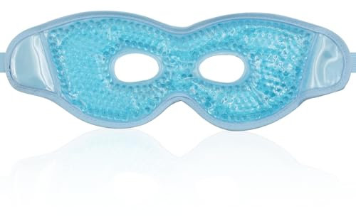 Zequech Masque Bleu chauffant et réfrigérant à double usage, masque réutilisable pour le gonflement, les cernes, les maux de tête, l'astringence des yeux, la fatigue, la respirabilité et le confort