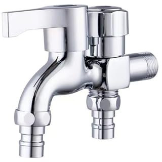 WOTZOV Rubinetto per Acqua a Doppio Controllo, Rubinetto per Lavatrice a Doppia Uscita Multifunzione, rubinetti per Bidet, Accessori per Il Bagno