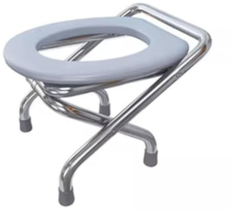 Tabouret De Toilette, Chaise Toilette Portable Acier Inoxydable, Chaise de douche de chevet pliable pour Personnes Âgées Femmes enceintes Et Handicapées (Une seule couleur, 30cm)