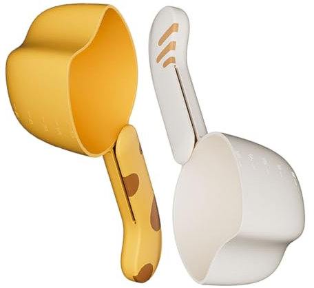 Amosfun Messlöffel Für Tiernahrung Mit Schaufel 2 Stück Getreideverschlussclip Pp-material Für Reismehl Küchengebrauch