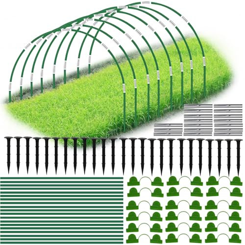 Hyran Pflanztunnel Bögen, 30 Stück Folientunnel Bögen aus Fiberglasstangen, Gewächshaus Zubehör für Hochbeet, DIY Frühbeet Tunnel, Gartenzeltstangen Fiberglas für Obst und Gemüse